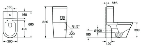 Бачок напольного унитаза Lavinia Boho Biore 33043040
