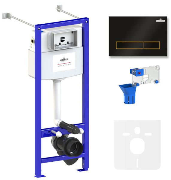 Комплект 5 в 1 Lavinia Boho Relfix 77020063, инсталляция, крепление, клавиша смыва, шумоизоляция, диспенсер