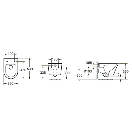 Комплект 2 в 1 Lavinia Boho Biore Rimless 21010006, подвесной безободковый унитаз, быстросъемное сиденье микролифт из прочного дюропласта, шумоизоляция