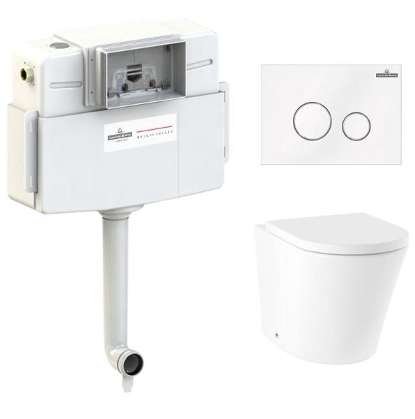 Комплект 4 в 1 Lavinia Boho Biore 77060239, приставной унитаз, сиденье микролифт, бачок скрытого монтажа, крепление, клавиша смыва