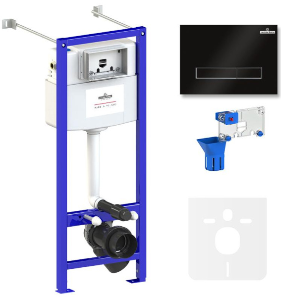 Комплект 5 в 1 Lavinia Boho Relfix 77020051, инсталляция, крепление, клавиша смыва, шумоизоляция, диспенсер