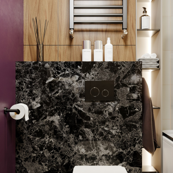 Комплект 4 в 1 инсталляции для подвесного унитаза Lavinia Boho Relfix 77020024 (с черной стеклянной клавишей смыва, звукоизоляцией и крепежом)