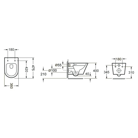 Чаша подвесного унитаза Lavinia Boho Biore Compacto Rimless 3304101C