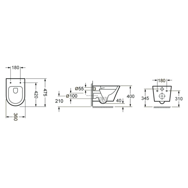 Чаша подвесного унитаза Lavinia Boho Biore Compacto Rimless 3304101C