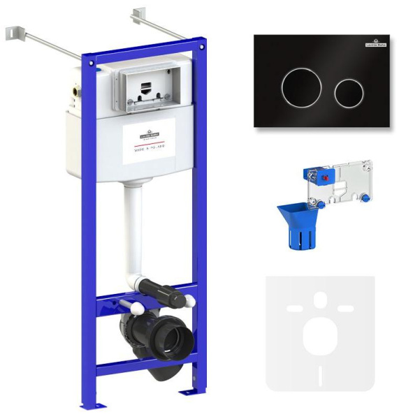 Комплект 5 в 1 Lavinia Boho Relfix 77020049, инсталляция, крепление, клавиша смыва, шумоизоляция, диспенсер