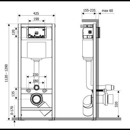 Система инсталляции для подвесного унитаза Lavinia Boho RelFix 38010010 со стандартным комплектом крепления