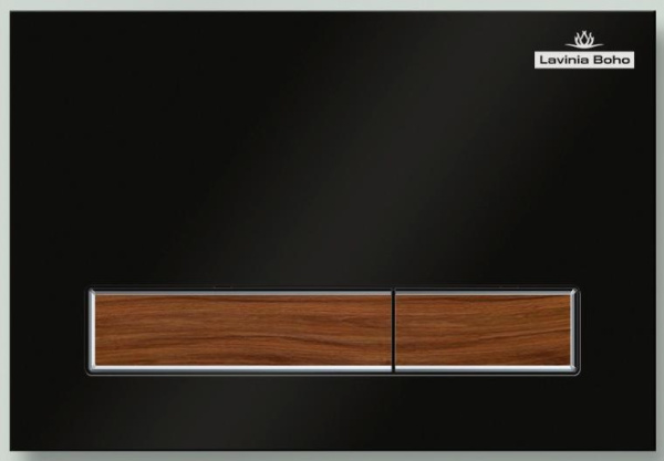 Пластиковая клавиша смыва Lavinia Boho RelFix 38050602, цвет матовый черный / темное дерево Пластиковая клавиша смыва Lavinia Boho RelFix 38050602, цвет матовый черный / темное дерево