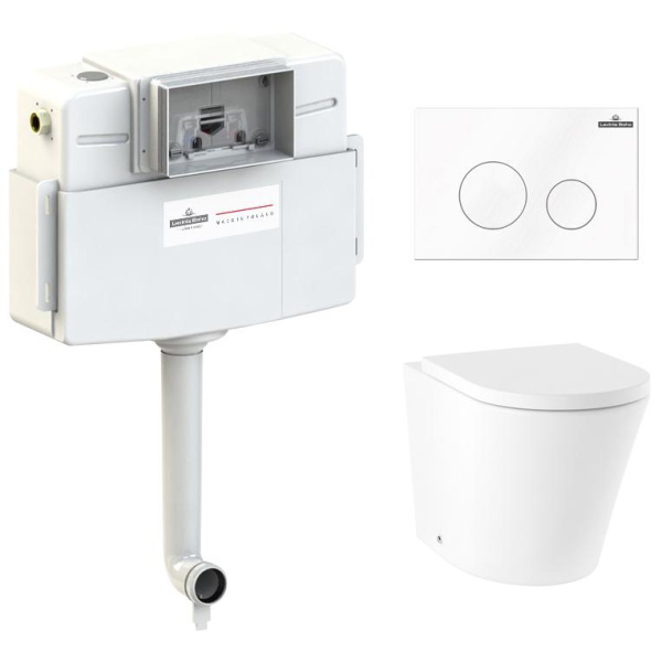 Комплект 4 в 1 Lavinia Boho Biore 77060233, приставной унитаз, сиденье микролифт, бачок скрытого монтажа, крепление, клавиша смыва