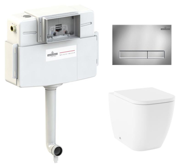 Комплект 4 в 1 Lavinia Boho One 77060218, приставной унитаз, сиденье микролифт, бачок скрытого монтажа, крепление, клавиша смыва