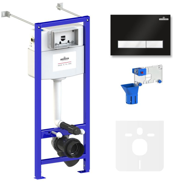 Комплект 5 в 1 Lavinia Boho Relfix 77020057, инсталляция, крепление, клавиша смыва, шумоизоляция, диспенсер