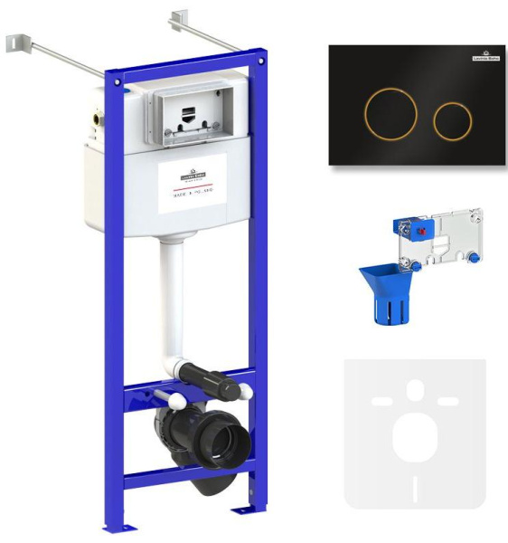 Комплект 5 в 1 Lavinia Boho Relfix 77020065, инсталляция, крепление, клавиша смыва, шумоизоляция, диспенсер