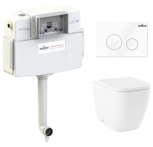 Комплект 4 в 1 Lavinia Boho One 77060221, приставной унитаз, сиденье микролифт, бачок скрытого монтажа, крепление, клавиша смыва