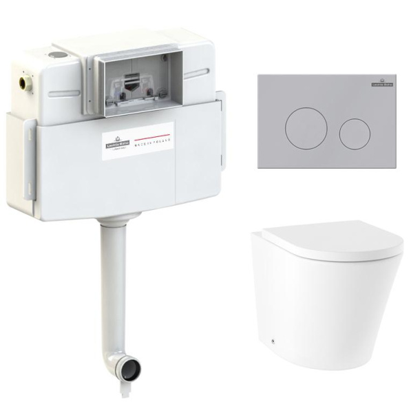 Комплект 4 в 1 Lavinia Boho Biore 77060235, приставной унитаз, сиденье микролифт, бачок скрытого монтажа, крепление, клавиша смыва