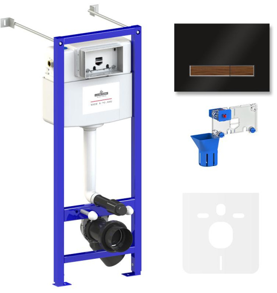 Комплект 5 в 1 Lavinia Boho Relfix 77020061, инсталляция, крепление, клавиша смыва, шумоизоляция, диспенсер