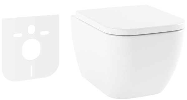 Комплект 2 в 1 Lavinia Boho One Compacto 21010003, подвесной унитаз, быстросъемное сиденье микролифт из прочного дюропласта, шумоизоляция