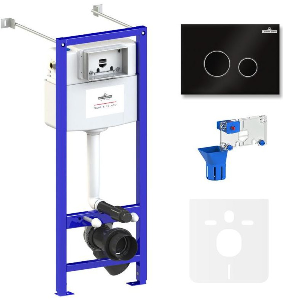 Комплект 5 в 1 Lavinia Boho Relfix 77020053, инсталляция, крепление, клавиша смыва, шумоизоляция, диспенсер