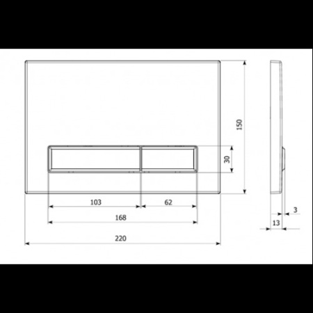 Пластиковая клавиша смыва Lavinia Boho RelFix 380501MB, матовый черный