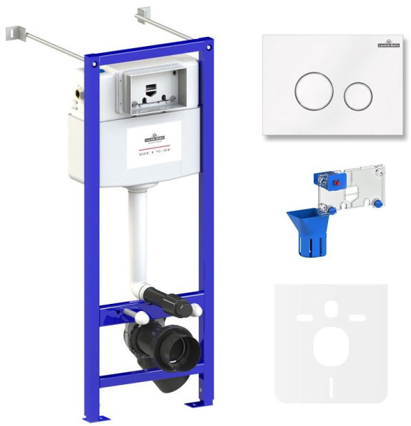 Комплект 5 в 1 Lavinia Boho Relfix 77020052, инсталляция, крепление, клавиша смыва, шумоизоляция, диспенсер