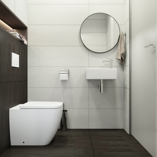 Комплект 5 в 1 Lavinia Boho One 87060228, приставной унитаз, сиденье микролифт, бачок скрытого монтажа, крепление, клавиша смыва, диспенсер