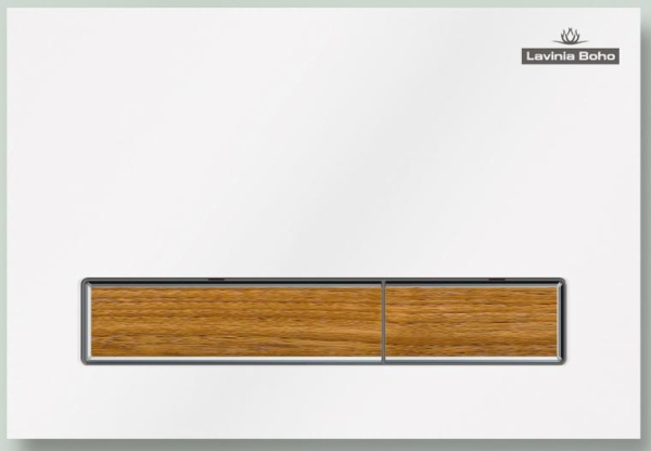 Пластиковая клавиша смыва Lavinia Boho RelFix 38050603, белый / светлое дерево Пластиковая клавиша смыва Lavinia Boho RelFix 38050603, белый / светлое дерево