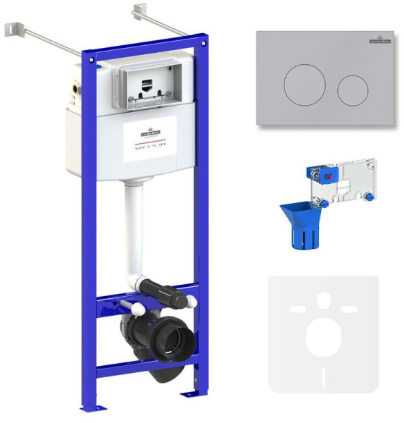 Комплект 5 в 1 Lavinia Boho Relfix 77020048, инсталляция, крепление, клавиша смыва, шумоизоляция, диспенсер