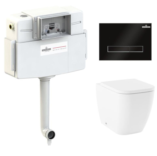 Комплект 4 в 1 Lavinia Boho One 77060226, приставной унитаз, сиденье микролифт, бачок скрытого монтажа, крепление, клавиша смыва