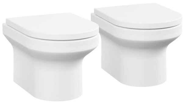 Комплект 2 в 1 Lavinia Boho Grance Hill Rimless 21020009, чаша подвесного унитаза 2 штуки, быстросъемное сиденье микролифт из прочного дюропласта с хромированными металлическими петлями 2 штуки