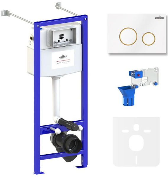 Комплект 5 в 1 Lavinia Boho Relfix 77020066, инсталляция, крепление, клавиша смыва, шумоизоляция, диспенсер