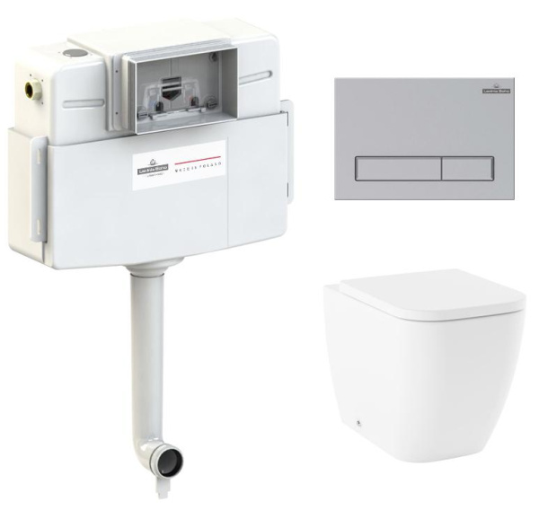 Комплект 4 в 1 Lavinia Boho One 77060219, приставной унитаз, сиденье микролифт, бачок скрытого монтажа, крепление, клавиша смыва