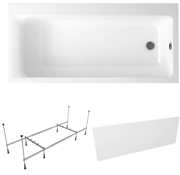 Комплект 3 в 1 Lavinia Boho Catani S2-3712160R, акриловая ванна 160x80 см (правый разворот), усиленный металлический каркас с монтажным набором, лицевой экран Комплект 3 в 1 Lavinia Boho Catani S2-3712160R, акриловая ванна 160x80 см (правый разворот), усиленный металлический каркас с монтажным набором, лицевой экран