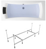 Комплект 3 в 1 Lavinia Boho Evan S1-3711019P, акриловая ванна 190x90 см, усиленный металлический каркас с монтажным набором, мягкий силиконовый подголовник