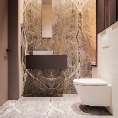 Комплект 6 в 1 Lavinia Boho Biore Compacto Rimless 75110138, премиум со стеклянной красно-белой клавишей, инсталляцией и унитазом