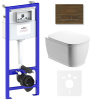 Комплект 6 в 1 Lavinia Boho Bell Pro Rimless 75110001, премиум с пластиковой коричневой клавишей, инсталляцией и унитазом