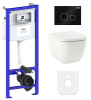 Комплект 6 в 1 Lavinia Boho One Compacto 77040072, премиум со стеклянной черной клавишей, инсталляцией и унитазом