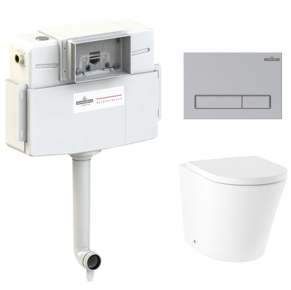 Комплект 4 в 1 Lavinia Boho Biore 77060231, приставной унитаз, сиденье микролифт, бачок скрытого монтажа, крепление, клавиша смыва