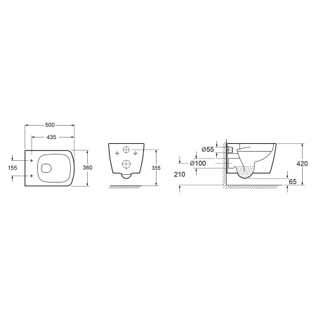 Подвесной унитаз  с сиденьем микролифт Lavinia Boho Aveo Rimless 3306002R
