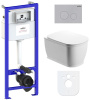 Комплект 6 в 1 Lavinia Boho Bell Pro Rimless 77040043, премиум с пластиковой серой клавишей, инсталляцией и унитазом