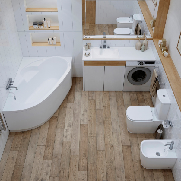 Акриловая ванна Lavinia Boho Bell Pro 3702140L, усиленный армированный корпус ванны, 140x95 см (левый разворот)