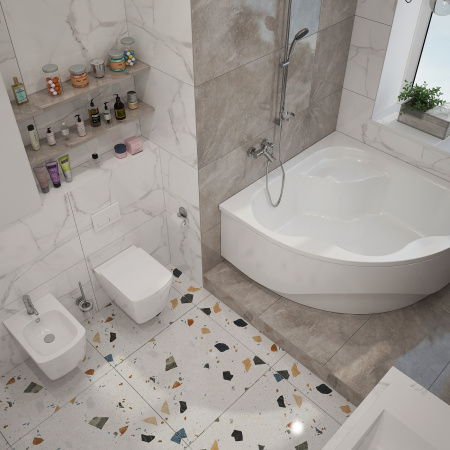 Акриловая ванна Lavinia Boho Aveo 37040140, усиленный армированный корпус ванны, 140x140 см