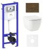 Комплект 6 в 1 Lavinia Boho One Compacto 75110069, премиум с пластиковой коричневой клавишей, инсталляцией и унитазом