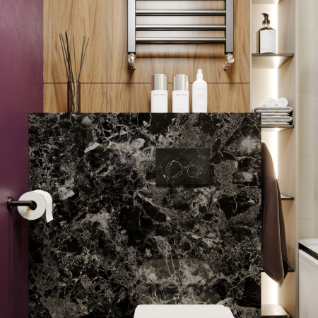 Комплект 4 в 1 инсталляции для подвесного унитаза Lavinia Boho Relfix 77010027 (с черно-серой стеклянной клавишей смыва, звукоизоляцией и крепежом)