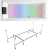 Комплект 4 в 1 Lavinia Boho One S3-3701008P, акриловая ванна 180x80 см, металлический каркас с монтажным набором, мягкий подголовник, хромотерапия