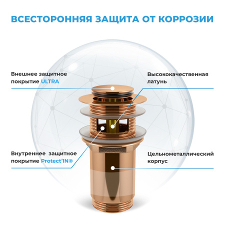 Комплект 3 в 1 Lavinia Boho One 21520774: подвесная раковина 37 см, металлический сифон, донный клапан