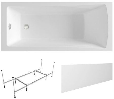 Комплект 3 в 1 Lavinia Boho One S2-37010050, акриловая ванна 150x70 см, металлический каркас с монтажным набором, лицевой экран