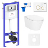 Умный комплект 7 в 1 Lavinia Boho Smart V-Clean 87561170, безободковый унитаз, электронная крышка-биде, пульт ДУ, инсталляция, крепление, клавиша смыва, шумоизоляция, диспенсер