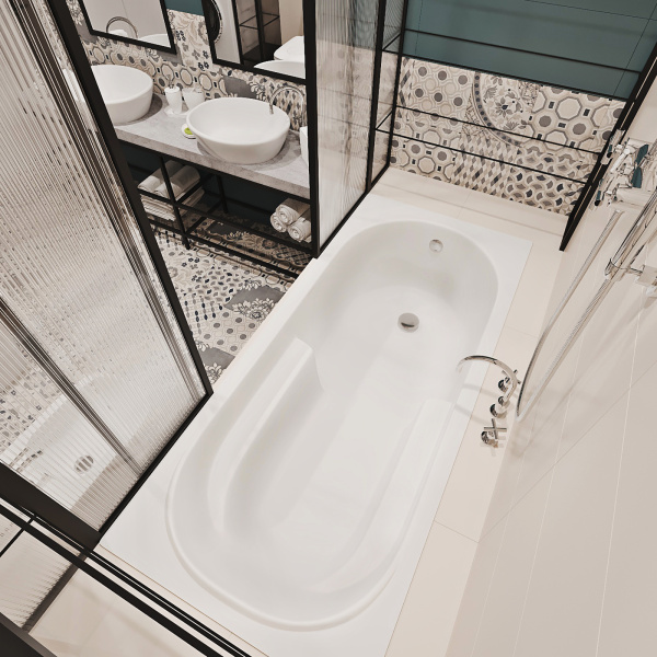 Комплект 3 в 1 Lavinia Boho Bristol S2-35020050, акриловая ванна 150x75 см, металлический каркас с монтажным набором, лицевой экран