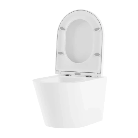 Комплект 6 в 1 Lavinia Boho Biore Rimless 77040105, премиум со стеклянной белой клавишей, инсталляцией и унитазом