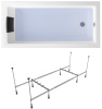 Комплект 3 в 1 Lavinia Boho Element S1-3709008P, акриловая ванна 170x80 см, усиленный металлический каркас с монтажным набором, мягкий силиконовый подголовник