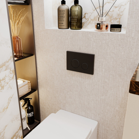 Комплект 4 в 1 инсталляции для подвесного унитаза Lavinia Boho Relfix 77010008 (с черной пластиковой клавишей смыва, звукоизоляцией и крепежом)