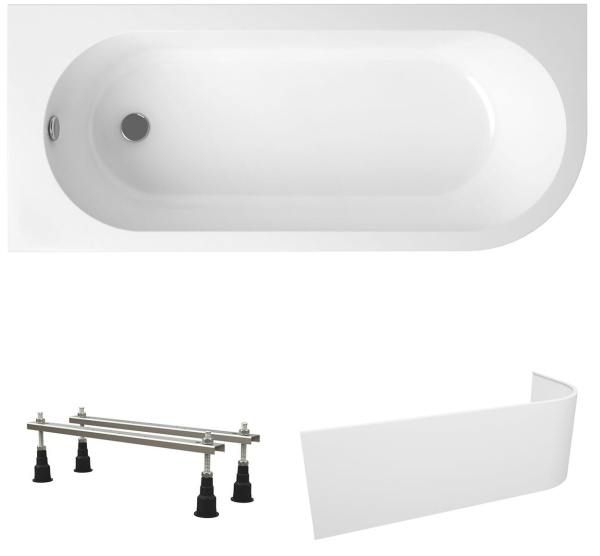 Комплект 3 в 1 Lavinia Boho Art II S2-3713170L, акриловая ванна 170x72,5 см (левый разворот), усиленные металлические ножки с монтажным набором, лицевой экран Комплект 3 в 1 Lavinia Boho Art II S2-3713170L, акриловая ванна 170x72,5 см (левый разворот), усиленные металлические ножки с монтажным набором, лицевой экран